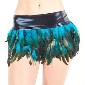 iheartraves teal "feathered warrior" skirt